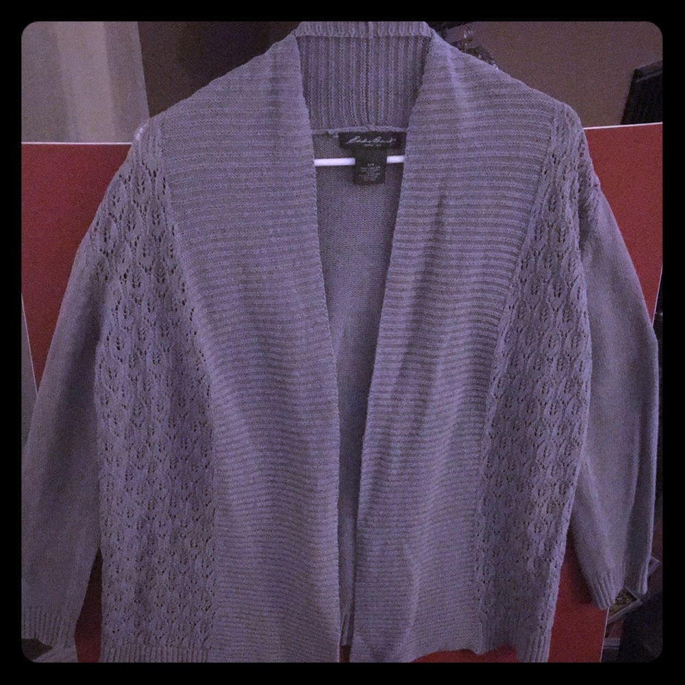 An Eddie Bauer open cardigan sweater